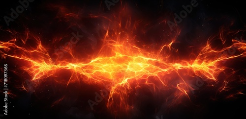 An illustration of hot red and orange flames photographed in front of a black background