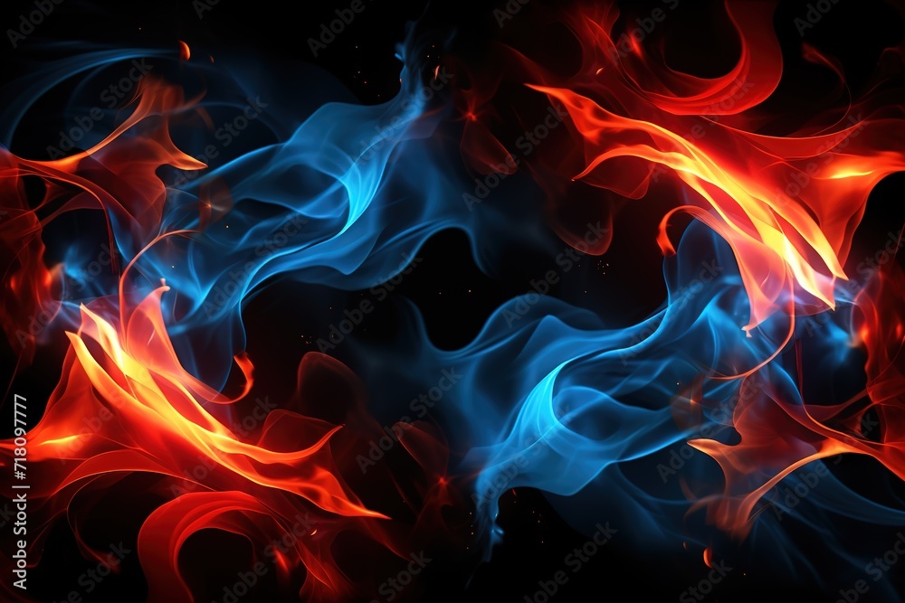 A blue and red flame that blends together A blue and red flame that blends together