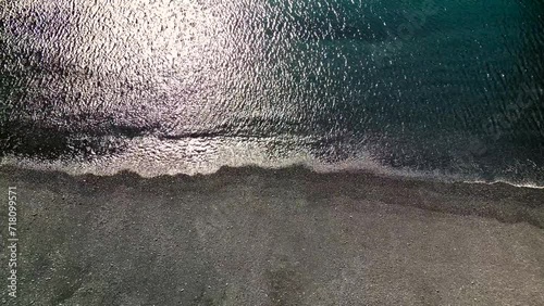 View of the bay in the ocean with fresh water, top view 4k