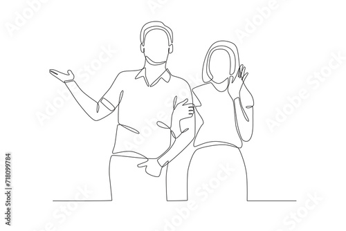 A couple taking a photo in a free pose