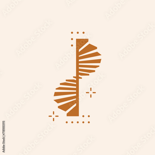 Surreal geometric shapes. Abstract vector elements and signs in trendy minimal outline style. Arch, stairs, column and geometric shapes.