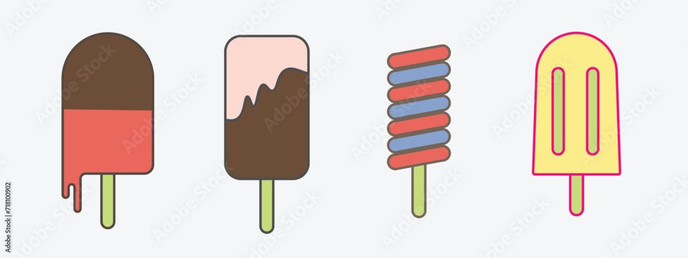Collection of ice cream icons vector Collection of ice cream icons vector