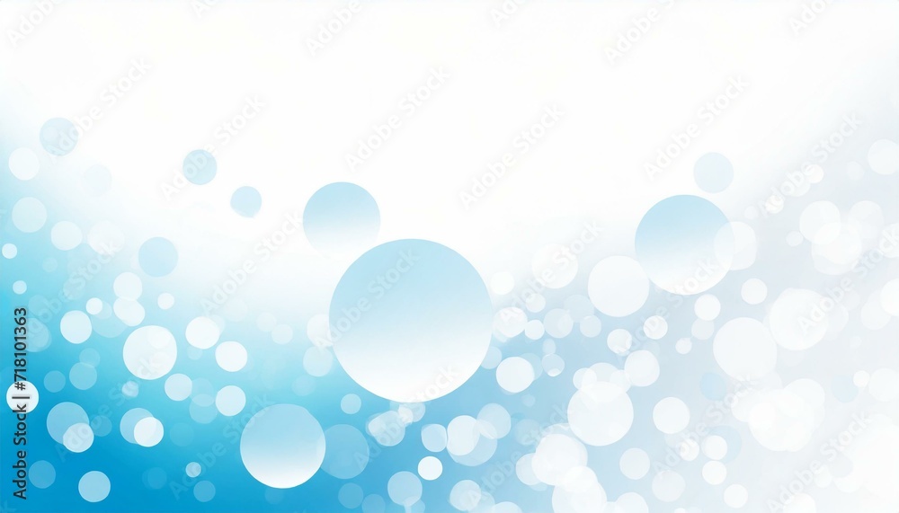 Soft abstract light on white and blue bubble background.