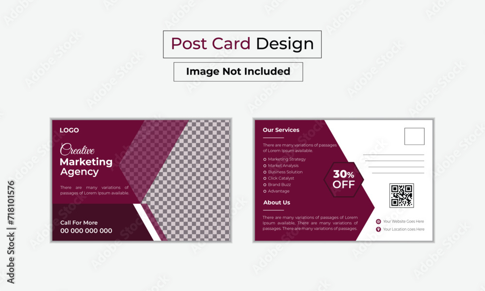 Obraz premium Corporate Postcard Template Design Postcard Design Creative postcard design template
