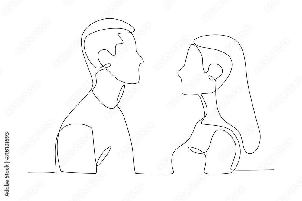 Aesthetic style couple photo facing each other Aesthetic style couple photo facing each other