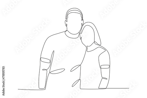 Aesthetic style photo of a couple leaning against each other