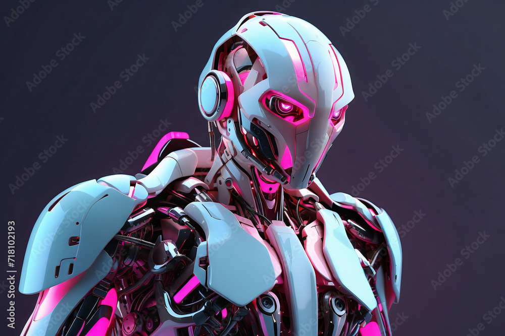 Cyberfunk neon robots Cyberfunk neon robots