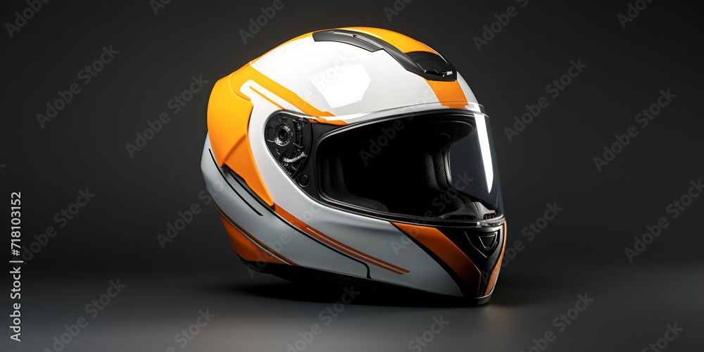 Sketch of a sports helmet of a motorcyclist on a uniform background ,Shot of cool full face helmet on plain ,
