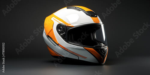 Sketch of a sports helmet of a motorcyclist on a uniform background ,Shot of cool full face helmet on plain ,  © Mohsin