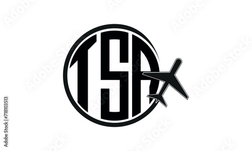 TSA three initial letter circle tour & travel agency logo design vector template. hajj Umrah agency, abstract, wordmark, business, monogram, minimalist, brand, company, flat, tourism agency, tourist