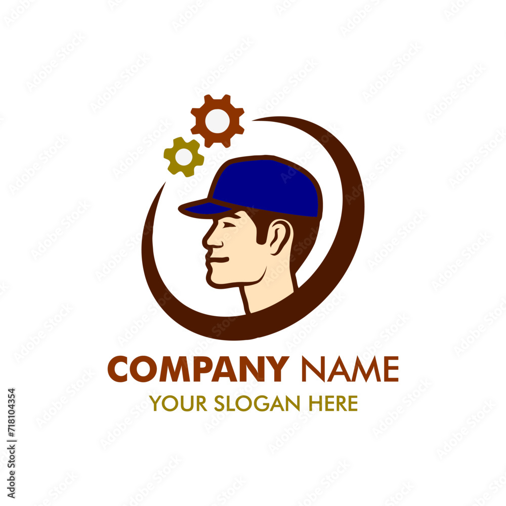 Cartoon logo in vector for business