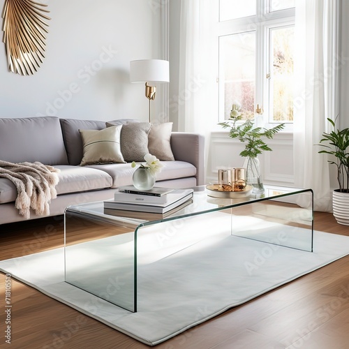 Cozy beautiful living room interior with furniture  Generative ai.