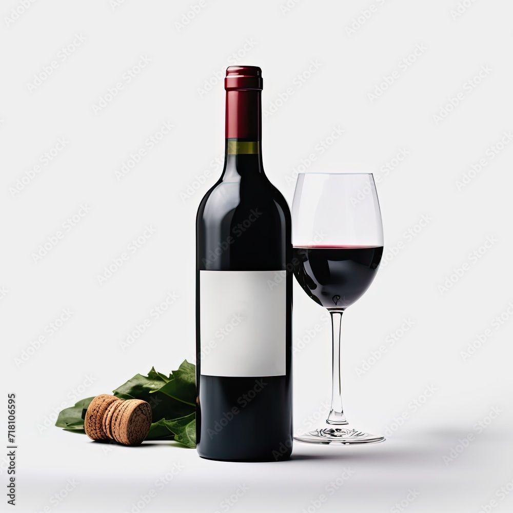 Wine Bottle Mockup, Generative AI