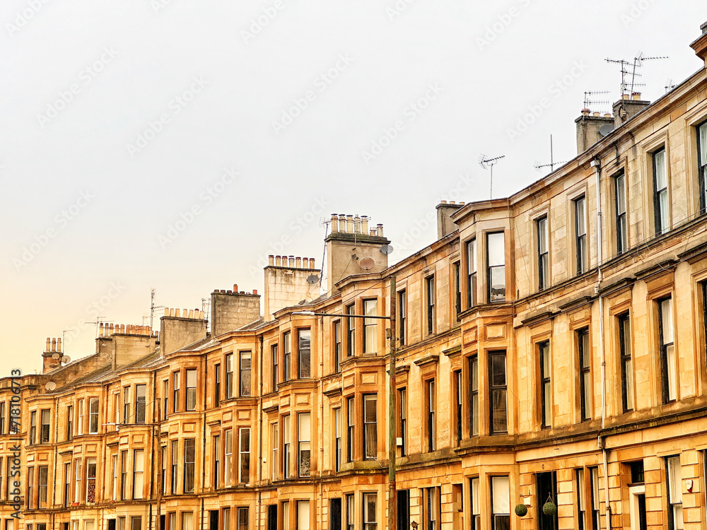 Residential houses in the West End of Glasgow, Scotland