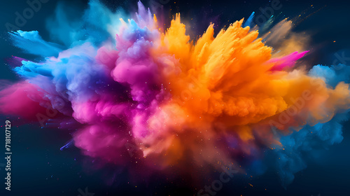 Dust explosion Holi background, indian traditional festival