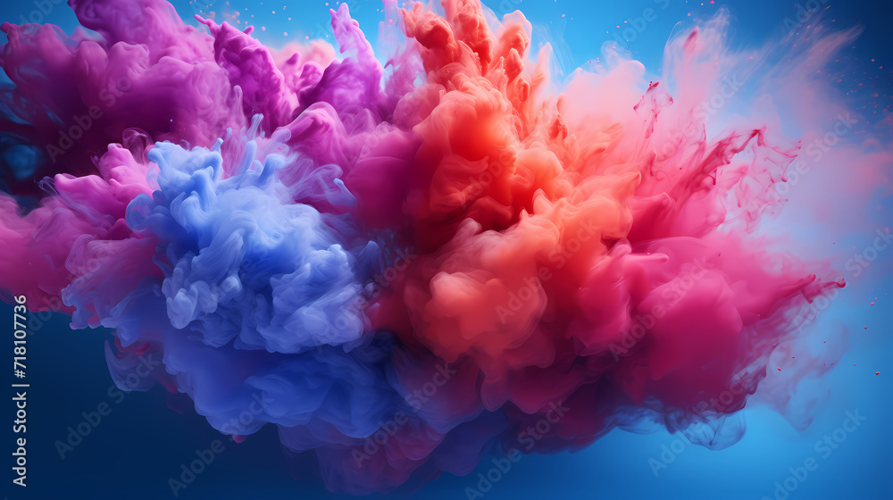 Obraz premium Dust explosion Holi background, indian traditional festival