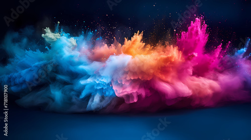 Dust explosion Holi background, indian traditional festival