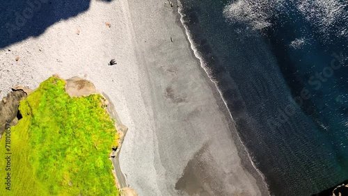 View of the bay in the ocean with fresh water, top view 4k