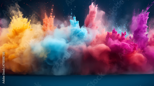 Dust explosion Holi background, indian traditional festival