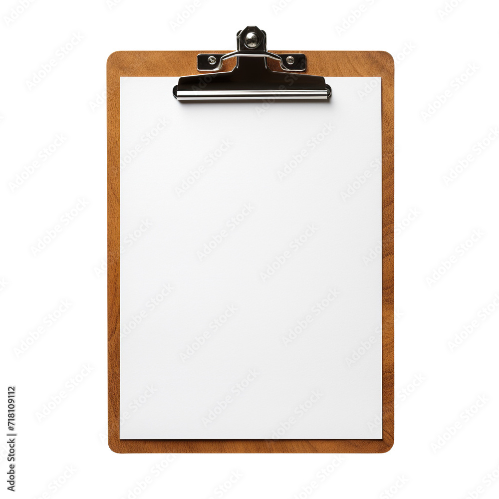 Blank paper clipboard on isolated on transparent or white background Blank paper clipboard on isolated on transparent or white background