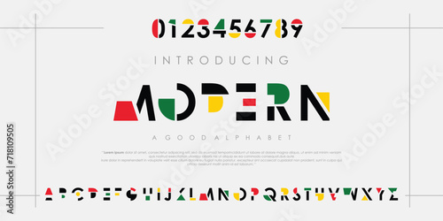 Modern abstract digital alphabet font. Minimal technology typography, Creative urban sport fashion futuristic logo design. vector illustration photo