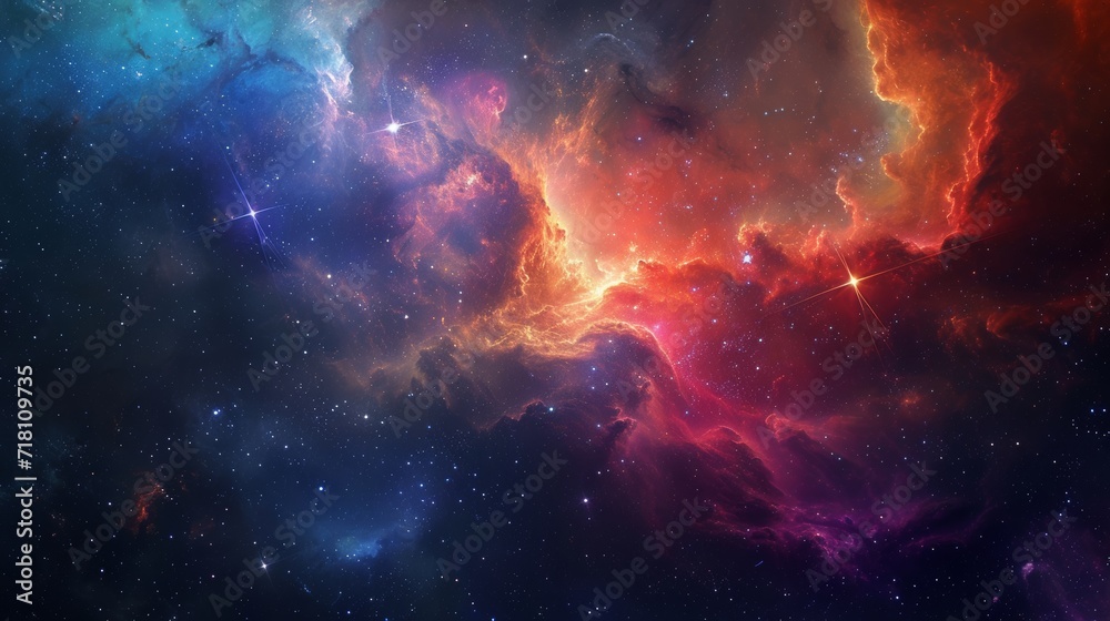 Obraz premium Vibrant Night Sky Filled With Stars and