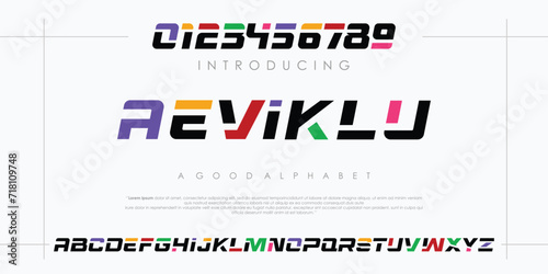 Modern abstract digital alphabet font. Minimal technology typography, Creative urban sport fashion futuristic logo design. vector illustration