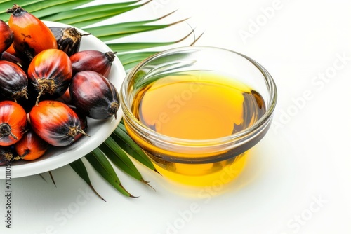 Palm oil. Background with selective focus and copy space photo