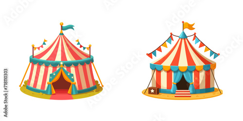 Cartoon circus tent. Vector illustration