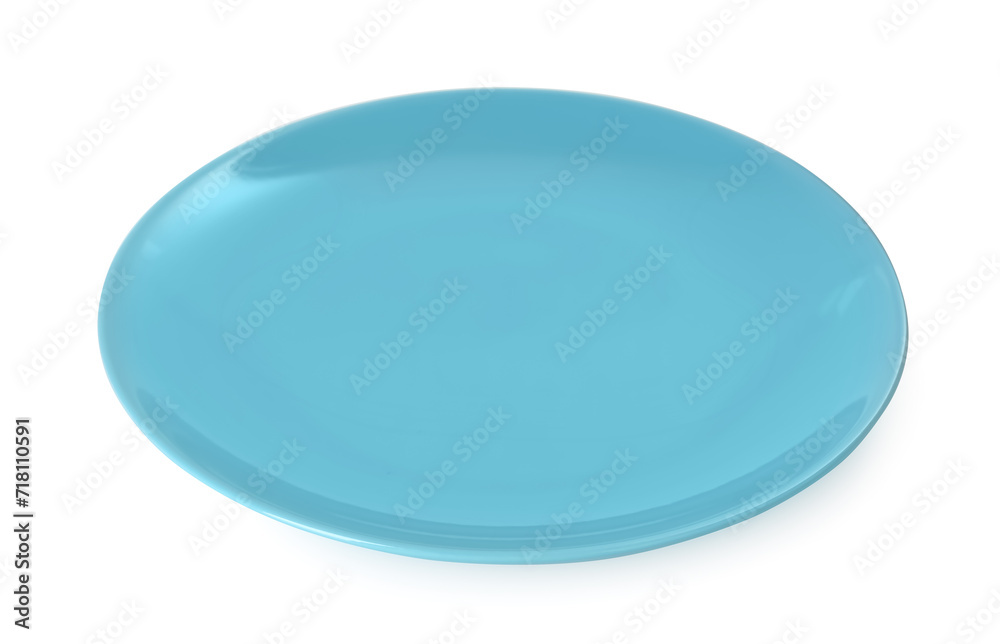 One beautiful ceramic plate isolated on white One beautiful ceramic plate isolated on white