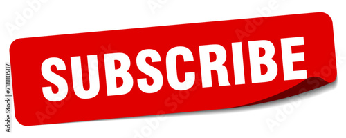 subscribe sticker. subscribe label