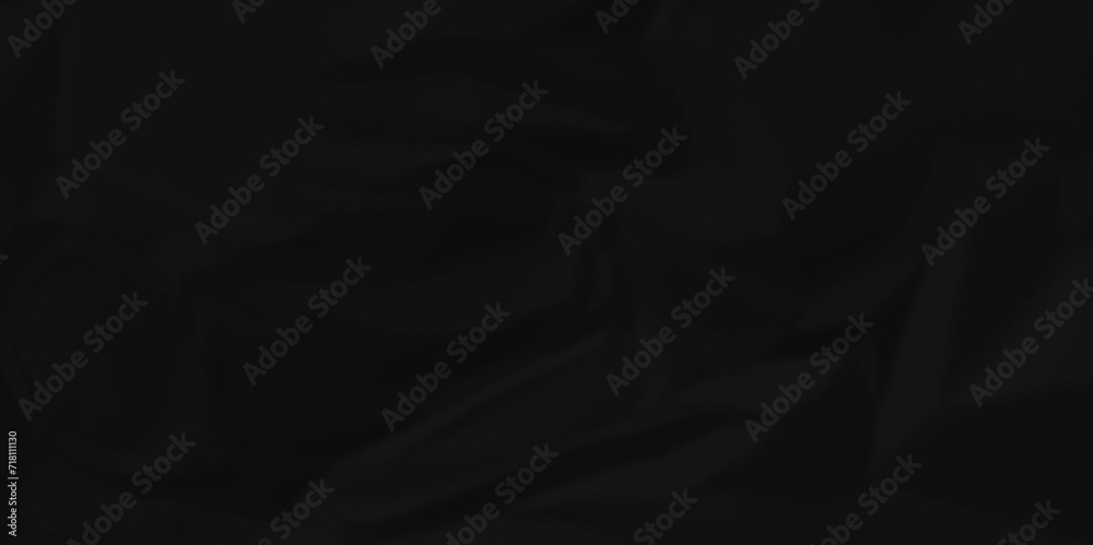 Dark black paper crumpled texture. black fabric crushed textured crumpled. Black wrinkly backdrop paper background. panorama grunge wrinkly paper texture background, crumpled pattern texture.