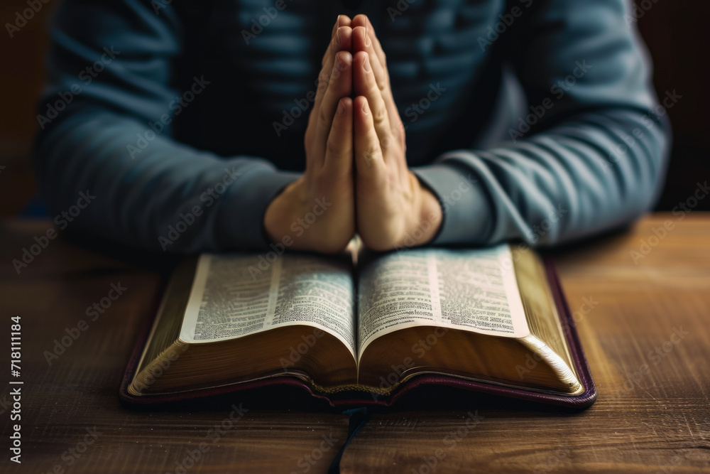 Prayer concept. Background with selective focus and copy space Prayer concept. Background with selective focus and copy space