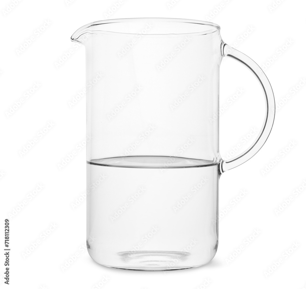 Glass jug with water isolated on white Glass jug with water isolated on white