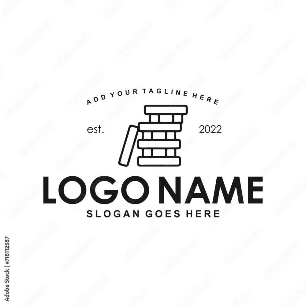 Simple creative brick game logo