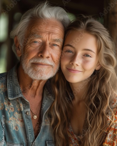 Tender Generational Portrait of Grandfather and Granddaughter Sharing a Moment © Maik Meid
