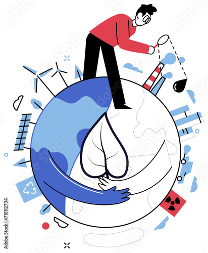 Carbon emissions vector illustration. The metaphorical cloud carbon emissions casts shadow on sustainability our environmental future Embracing renewable energy sources is crucial step in mitigating