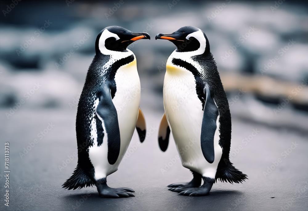 Fototapeta premium Pinguini in Coppia