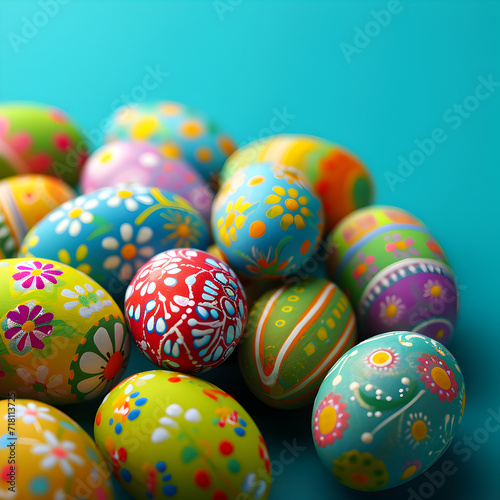 Colorful easter eggs background.