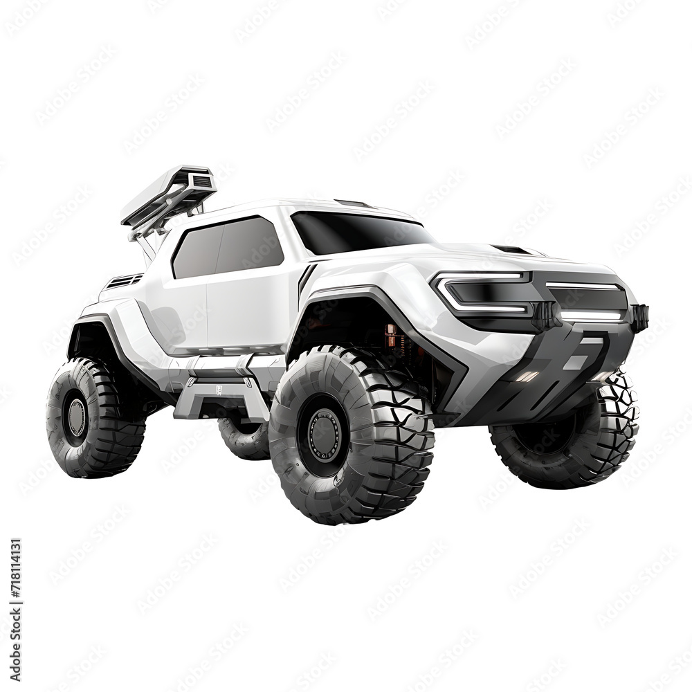 Future modern 4X4 car on transparent background PNG