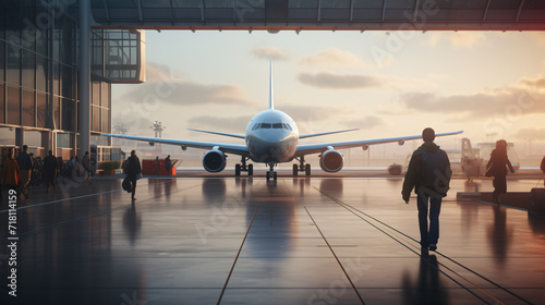 Standing in a rear view, the observer gazes at airplanes on the airport tarmac, capturing a moment of fascination and contemplation as the aircraft prepare for departure or arrival.