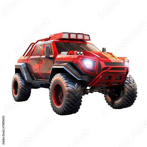 Future 4WD car on transparent background PNG