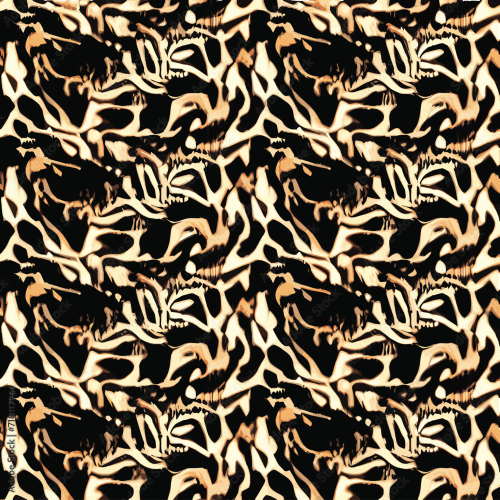 Abstract seamless animal pattern, Mammals Fur. print skins. Predators Camouflage. Cheetah Giraffe Zebra Leopard Tiger Jaguar. Printable Background. Vector illustration Abstract seamless animal pattern, Mammals Fur. print skins. Predators Camouflage. Cheetah Giraffe Zebra Leopard Tiger Jaguar. Printable Background. Vector illustration