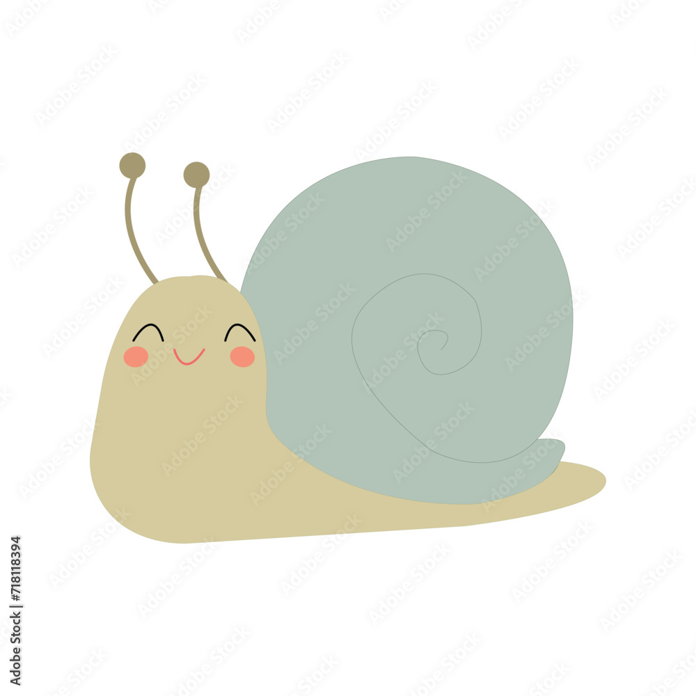 Cute snail cartoon character with shell icon cartoon small animal illustration. Cute snail cartoon character with shell icon cartoon small animal illustration.