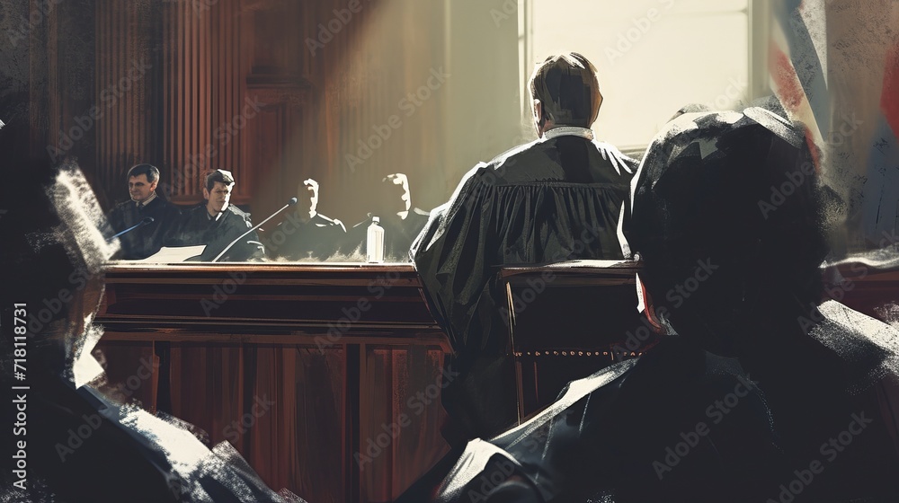 Serious Judge Presiding Over Sentencing Hearing Serious Judge Presiding Over Sentencing Hearing