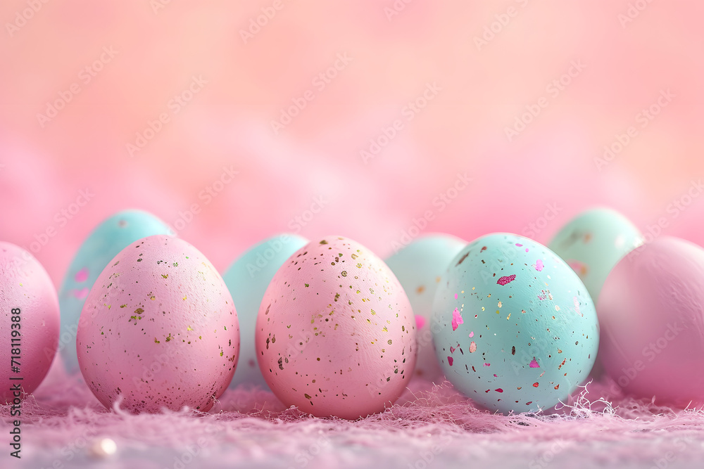 Colorful easter eggs on background.