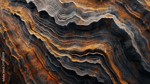 Abstract Contour Lines with Geological Features
