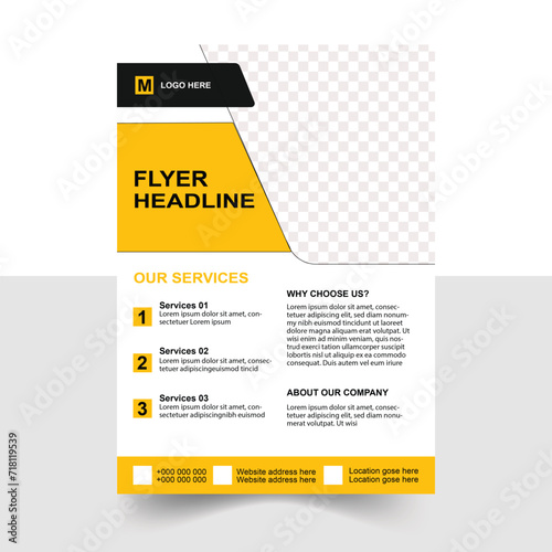  Proposal Business flyer collection Business proposal Promotion Advertise publication Yellow and black color.