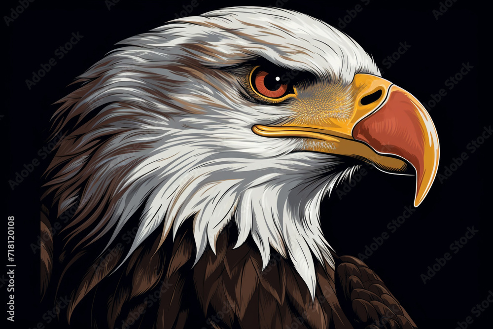 Fototapeta premium Bald eagle illustration (Haliaeetus leucocephalus)