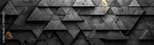 Abstract polygon triangle art dark gray black background
